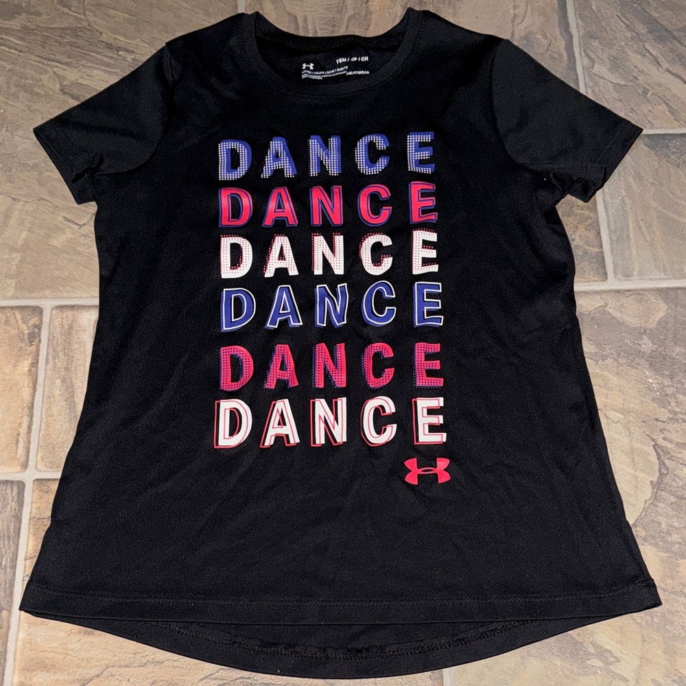 Under Armour Kids Black Tee with Dance Print